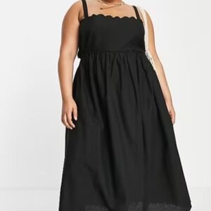 ASOS Curve Black Smocked Maxi Sundress